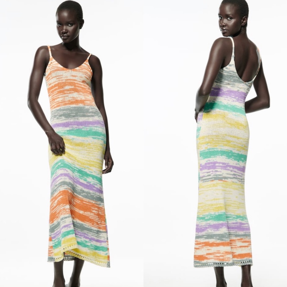 Zara Multicolor Long Knit Dress